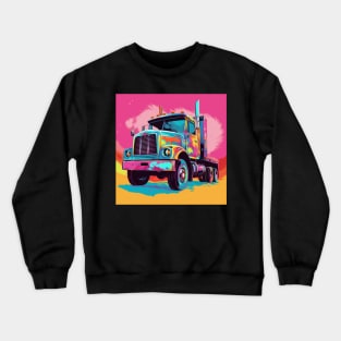 A Graphic Pop Art Drawing of a big American truck Crewneck Sweatshirt